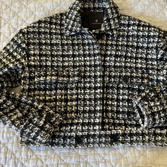 Anine Bing Adriana Tweed Crop Jacket, Size Medium, New - Picture 12 of 16